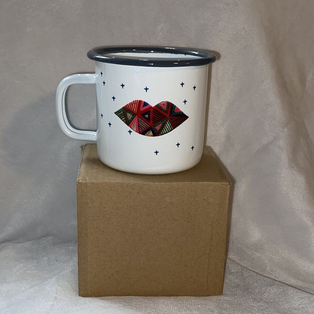 Sephora #BeautyTogether Insider Tin Mug Patchwork Lips NEW